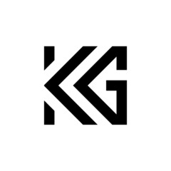 Letter KG initial logo design - obrazy, fototapety, plakaty