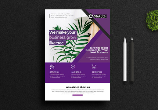 Purple Corporate Business Flyer