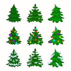 A set of fir trees in the snow, a Christmas tree