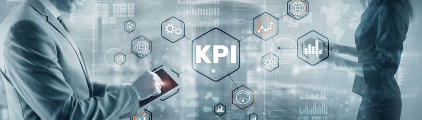 Key Performance Indicator. KPI. Businessman offer KPI success conception