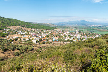 Fototapeta na wymiar – View over Ozbey village in Torbali municipality of Izmir, Turkey.