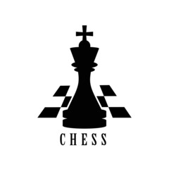 Chess logo isolated on white background. Chess logo for web site, app and print presentation. Creative art concept, vector illustration, eps 10