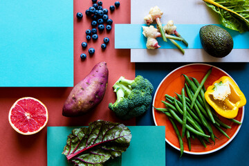 Plant based diet food still life concept