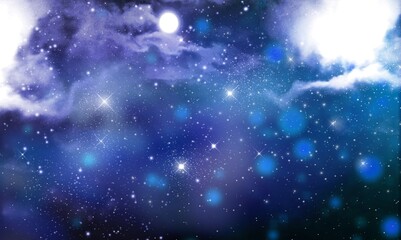 Fototapeta premium Outer space. Science fiction cosmos with shiny stars