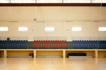 School gymnasium basketball court