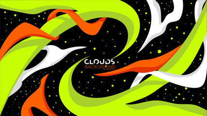 cloud like liquid hand drawn background anime edition 20 of 20 lime black orange white