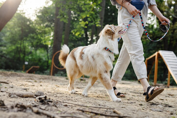 Girl spending time with pet 
