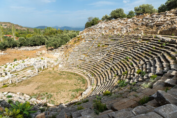 The amphitheatre of Stratonikeia ancient site in Mugla, Turkey.