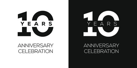 10 years anniversary celebration template, Vector illustration.