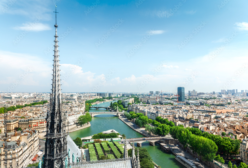 Poster the spire of notre dame cathedral