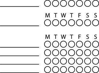 Bullet Task List Clipart Set - Weekly and Monthly