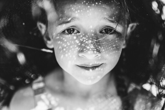 Black and white emotional portrait.