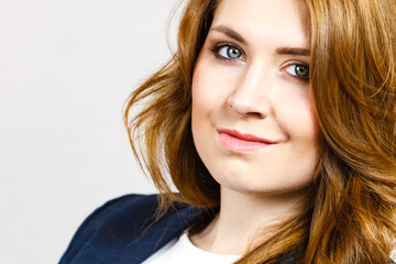 Woman with long healthy brown hair