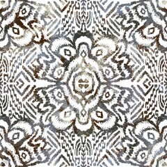 Seamless neutral and white grungy classic abstract surface pattern design for print. High quality illustration. Monochrome earth colored design with white pattern design overlay. Repeat graphic swatch