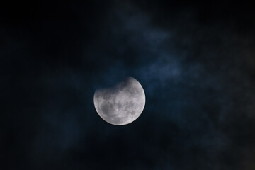 Lunar Eclipse looking like an eye, Thailand