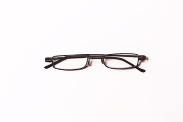 World Sight Day on 10th October. Copy Space. Glasses for improving vision. Flat lay. Top view.
