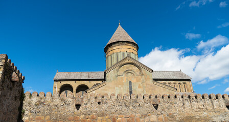 old church. monastery in the mountains. big old church