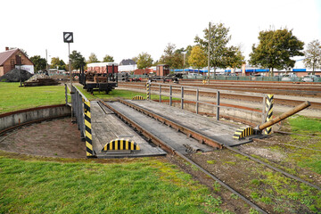 Train station Bruchhausen Vilsen, district of Diepholz, Lower Saxony, Germany. Old Railroad...