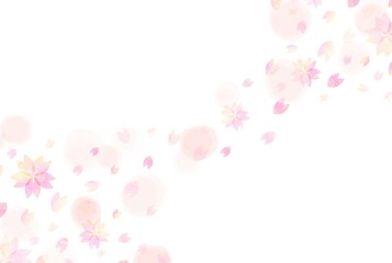 美しい水彩画の桜の花びらの背景イラスト