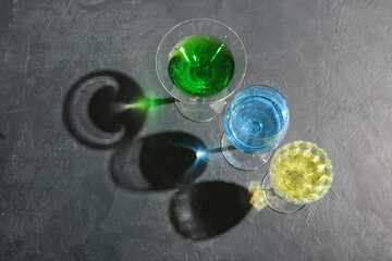 Beautiful glasses on grey background