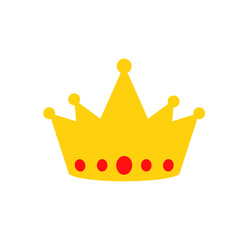 Crown icon isolated on white background. Flat crown icon for web site, backdrop and logo template. Crown icon for poster, placard and banner. Crown icon vector illustration