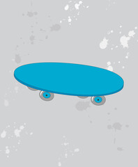 Skateboard cartoon isolated on gray background. Trendy skateboard for web site, label, poster, placard, print template and wallpaper. Creative art concept, vector illustration, eps 10
