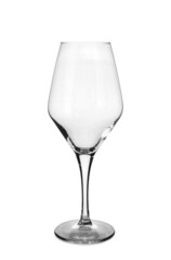 Beautiful empty wineglass on white background