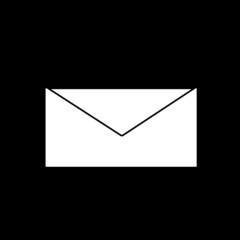Mail icon vector isolated on black background. Trendy mail icon in flat style. Mail icon template for app, ui and logo. Icon mail for your web site. Modern mail icon