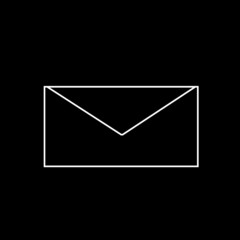 Mail icon vector isolated on black background. Trendy mail icon in flat style. Mail icon template for app, ui and logo. Icon mail for your web site. Modern mail icon