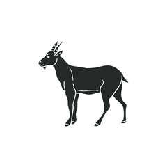 Goat Icon Silhouette Illustration. Farm Animals Vector Graphic Pictogram Symbol Clip Art. Doodle Sketch Black Sign.