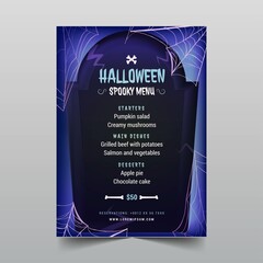 realistic halloween menu template vector design illustration
