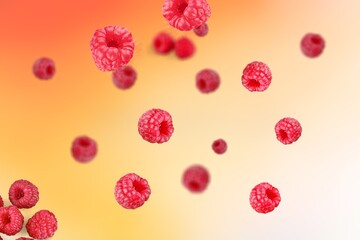 Sweet ripe fresh delicious raspberry, organic food, vitamins.