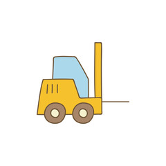 Forklift icon in color icon, isolated on white background 