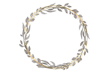 Branches abstract logo background illustration with two circles in gold