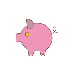 piggy bank icon in color icon, isolated on white background 