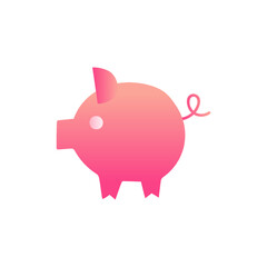 piggy bank icon  in gradient color style, isolated on white background 