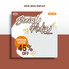 Social media template for branding and promotion of food, beverage, clothing, automotive, finance, and other business products. Suitable for use for other social media banners.