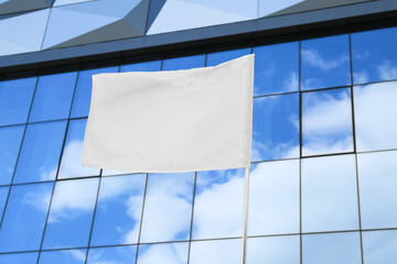 View of waving white flag outdoors