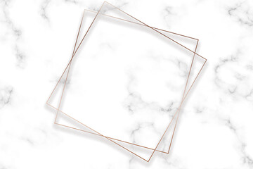 Fototapeta na wymiar Background illustration of the abstract logo two squares in copper on marble background