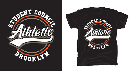 Student council athletic brooklyn typography t-shirt design