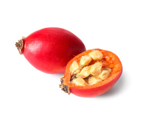 Rose hip berry on white background