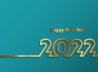 2022 happy new year. numbers minimalist style. vector linear numbers. design of greeting cards. vector illustration. Free Vector.