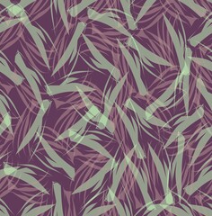 Irregular green doodle areas, semi-translucent pattern on a dark purple background. doodling, modern textile for interior, suitable for blanket, curtain, bed linen, bedding
