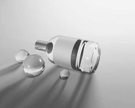 Minimal style perfumery glass bottle