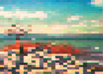 Seashore Tree And Lake Illustration