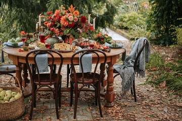 Festive autumn dining table.