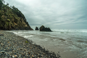 Hug Point State Recreation Site Park, Northern  Oregon Coast on Highway 101