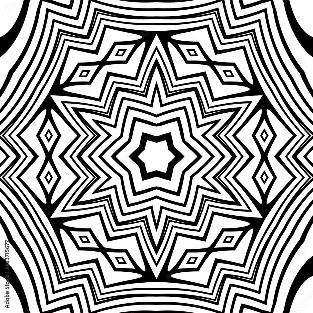 Aufkleber 3D rendering of abstract pattern with star-shaped and polygonal elements