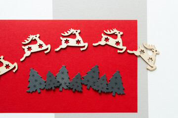 christmas ornament set - reindeers and trees