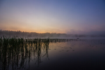 Sunrise on Songo Pond in Bethel, Maine